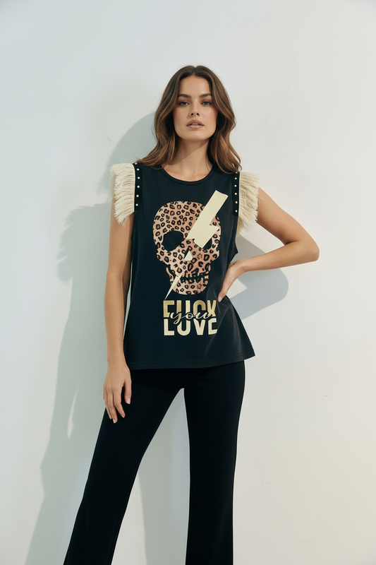 Camiseta Flecos Skull Rayo