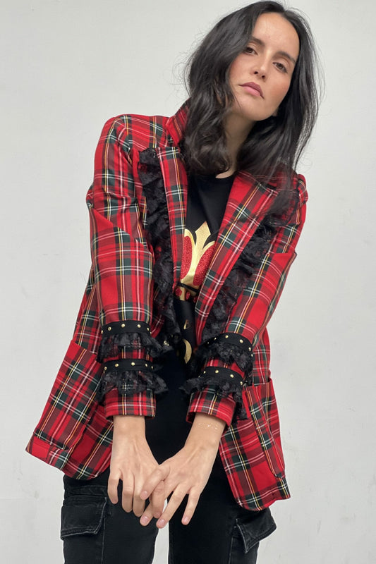 BLAZER VOLANTES MANGATACHAS QUEEN DORADO