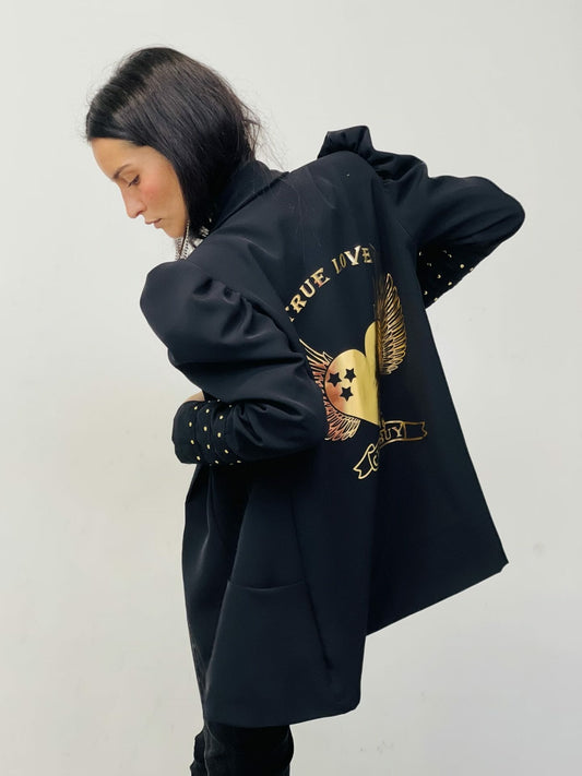 BLAZER ABULLONADA TACHUELAS CORAZON ALAS