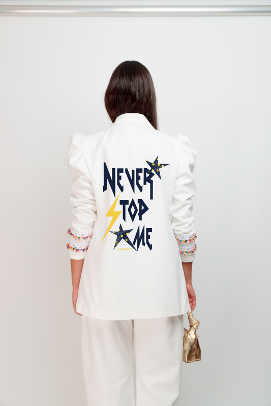 Blazer Denim Never Lunares