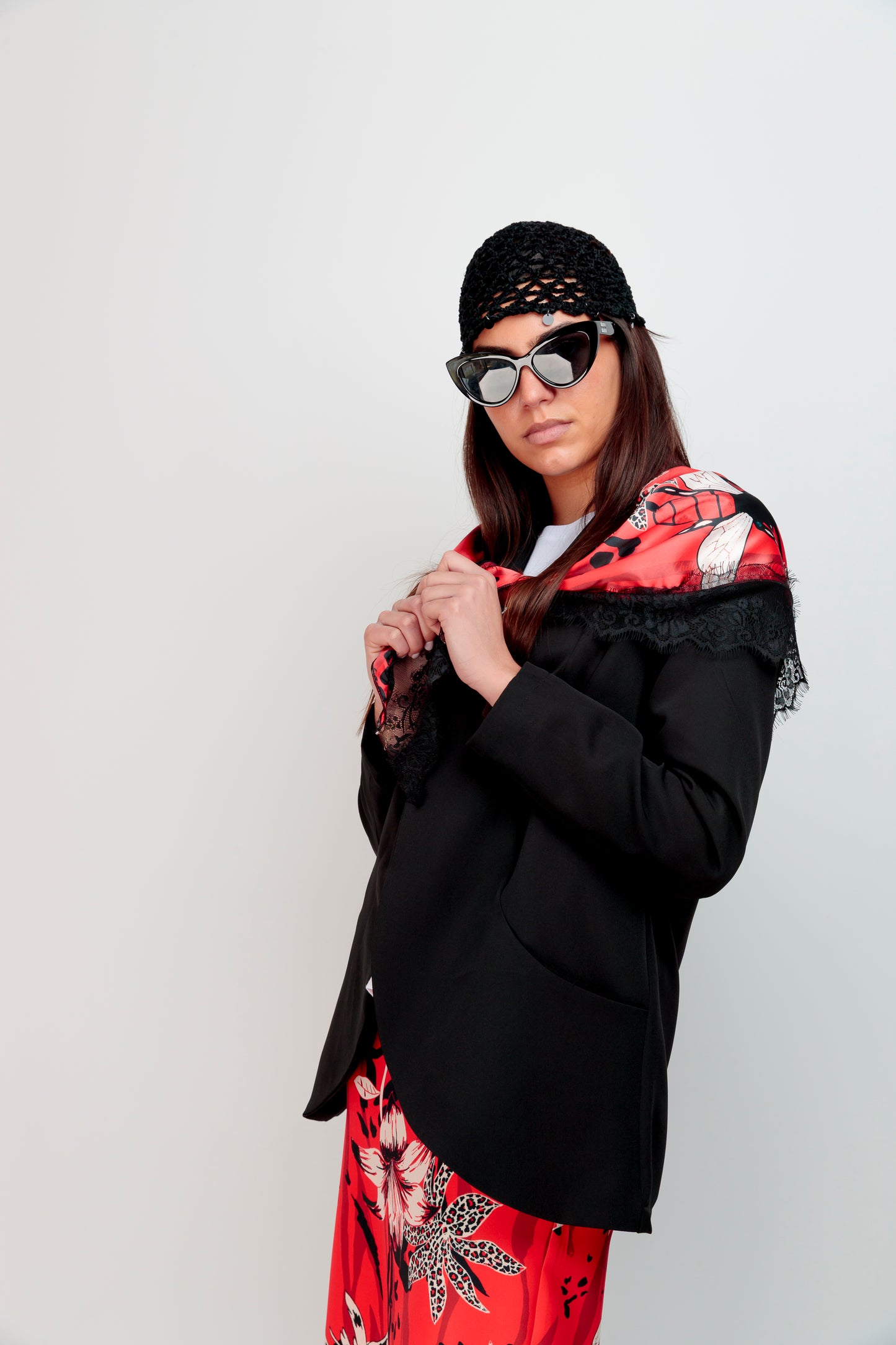 Blazer Pañuelo Encaje Flower