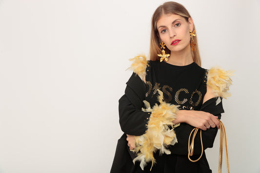 Blazer Smoking Plumas Doradas