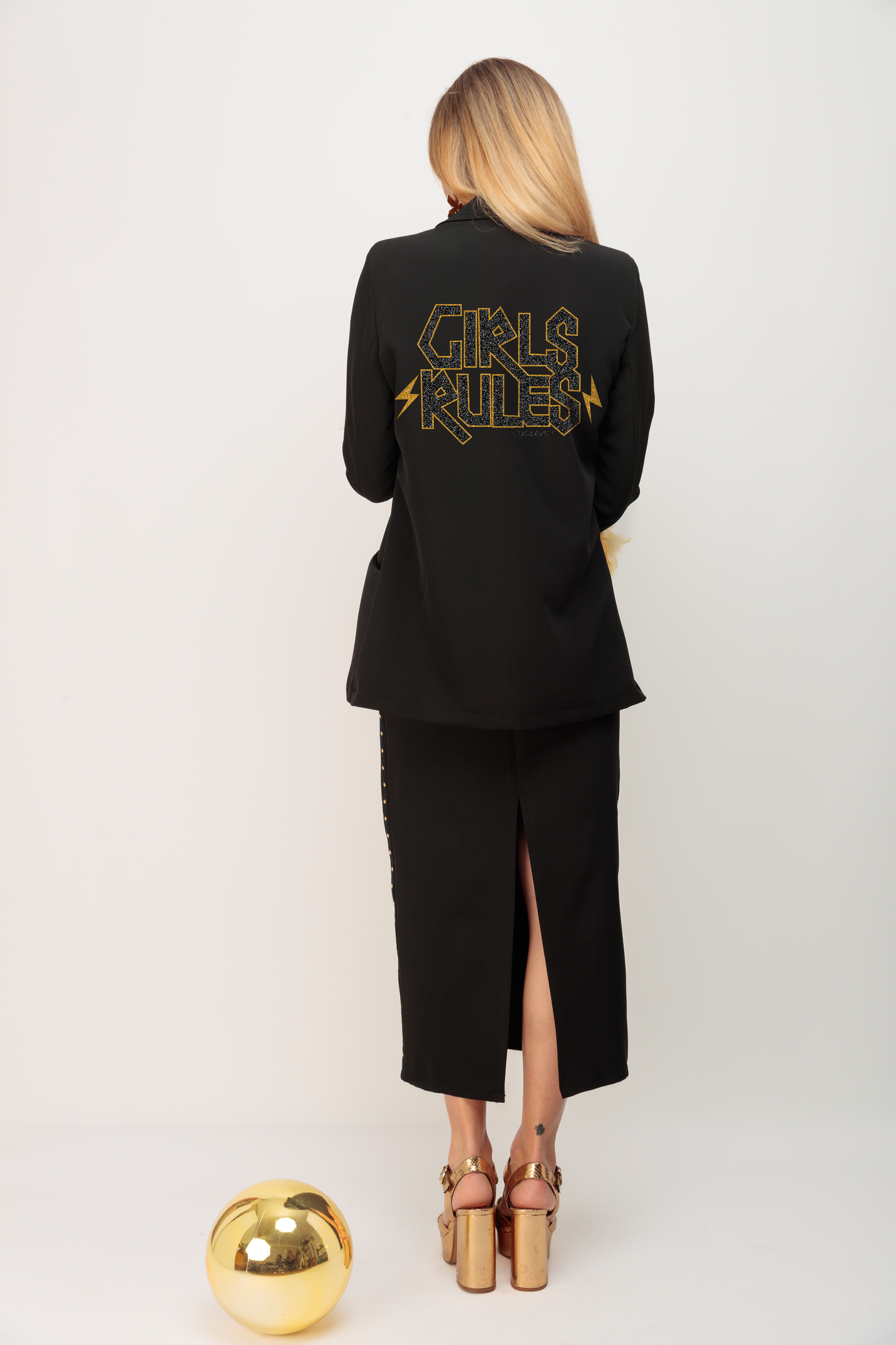 Blazer Smoking Plumas Doradas