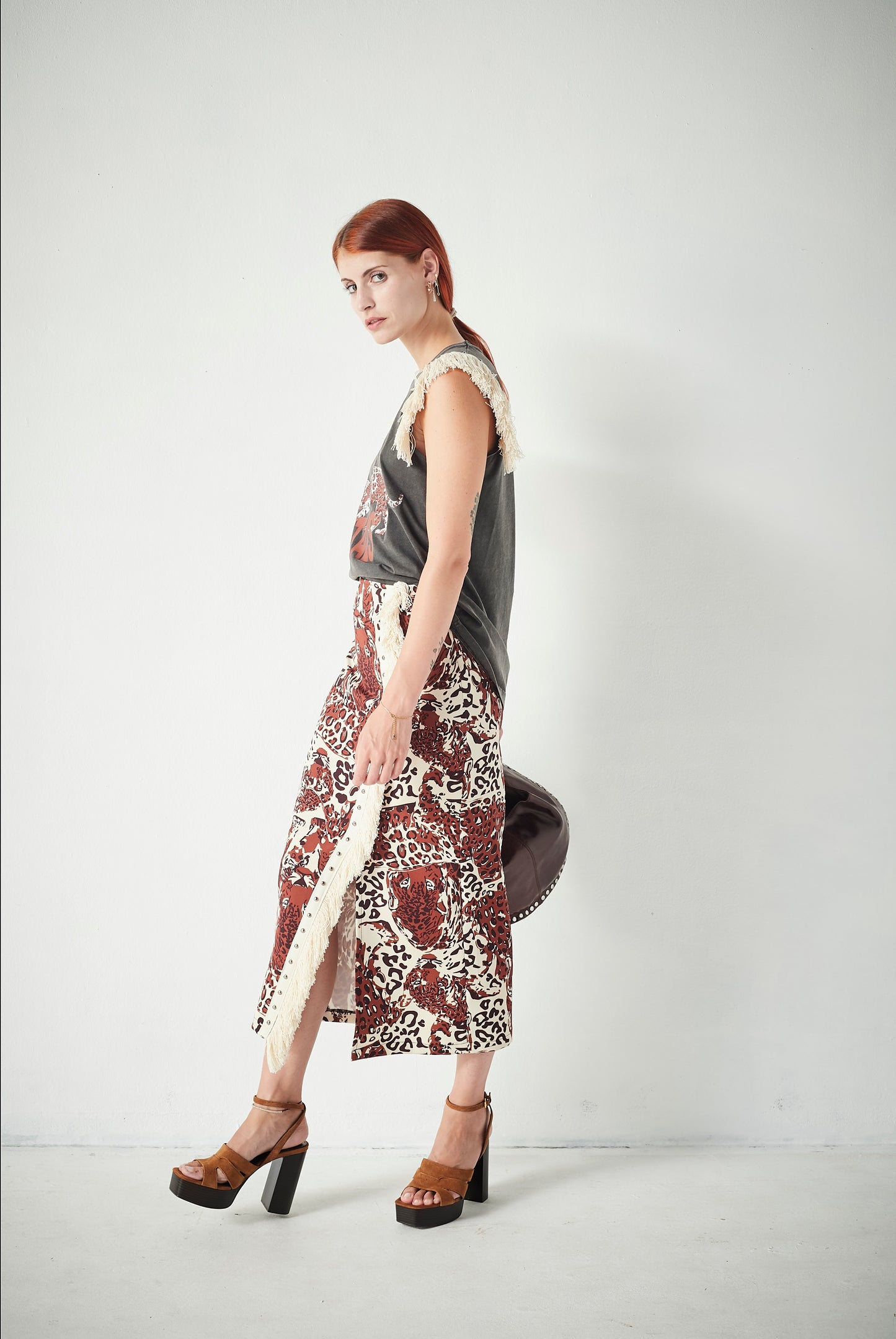 Falda Flecos Tiger Brown