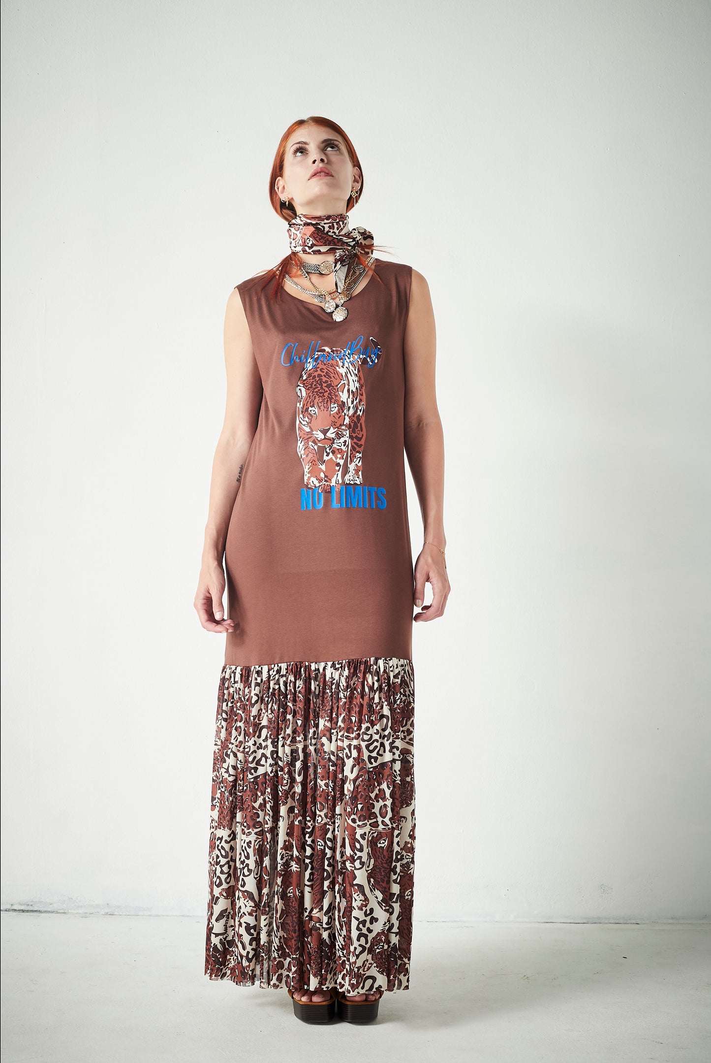 Vestido Combinado Tiger Brown