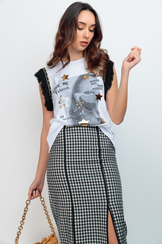 CAMISETA FLECOSTACHAS CHICA SAFARI