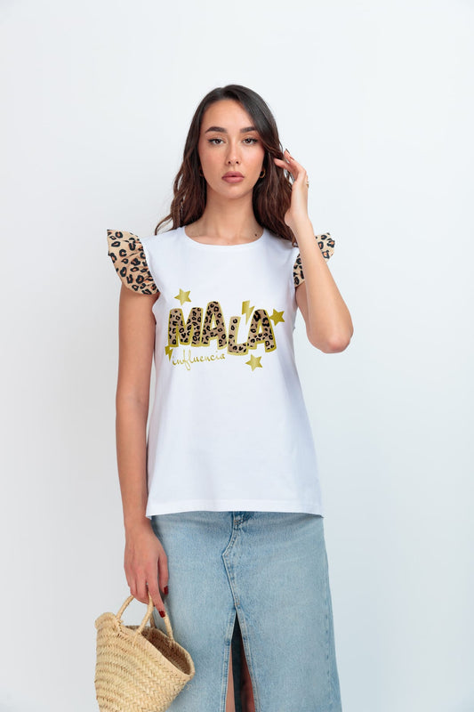 CAMISETA MINI VOLANTE MALA I LEOPARD