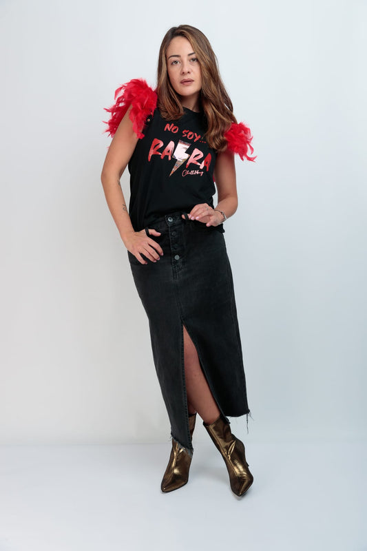 CAMISETA PLUMAS RARA RAYO