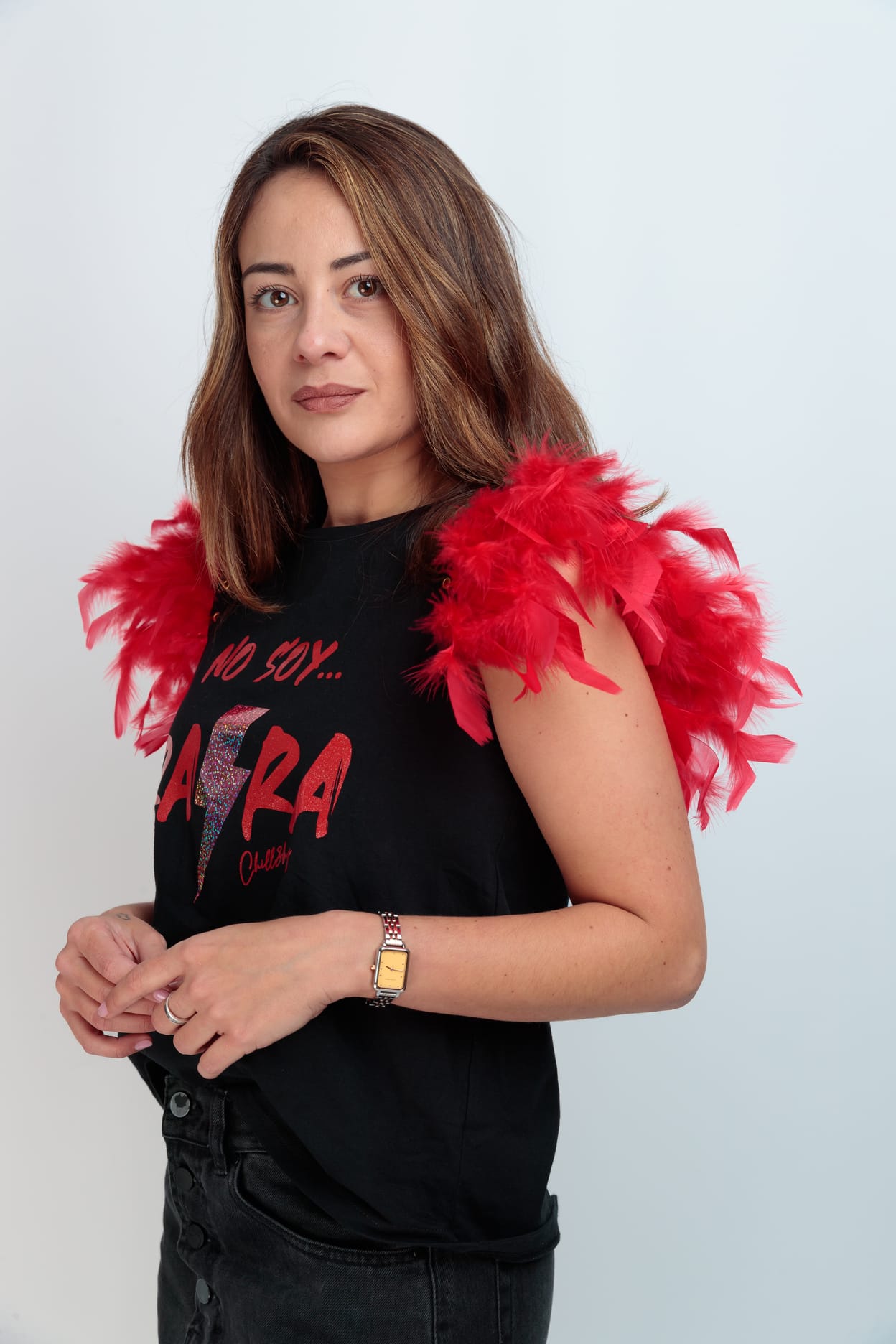 CAMISETA PLUMAS RARA RAYO