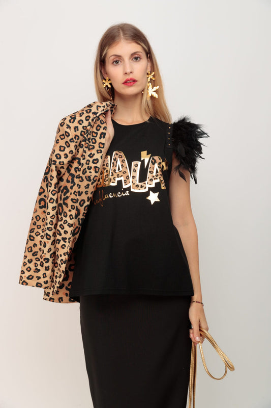 CAMISETA PLUMASTACHAS MALA I LEOPARD