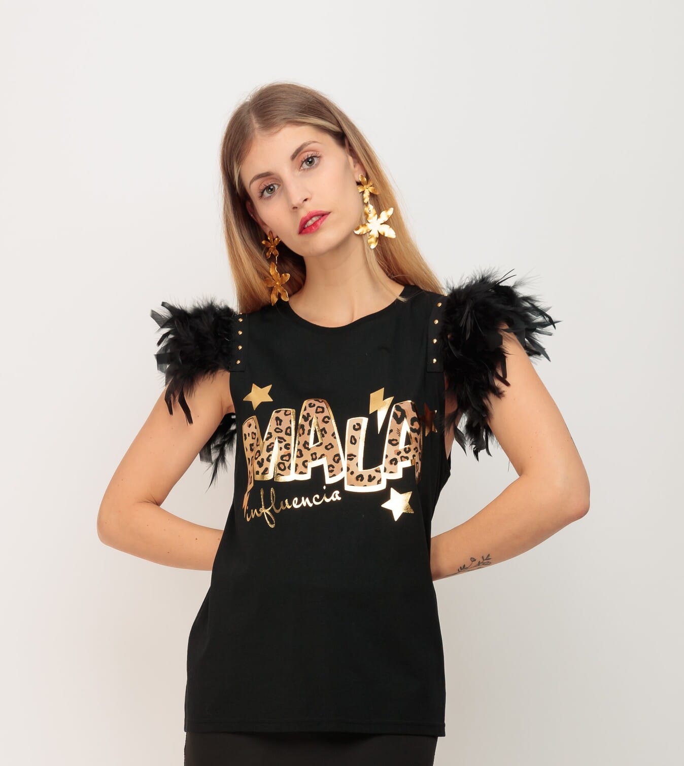 CAMISETA PLUMASTACHAS MALA I LEOPARD