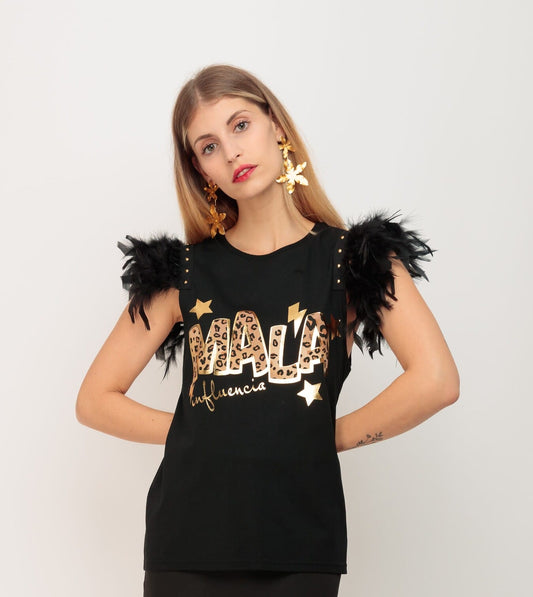 CAMISETA PLUMASTACHAS MALA I LEOPARD