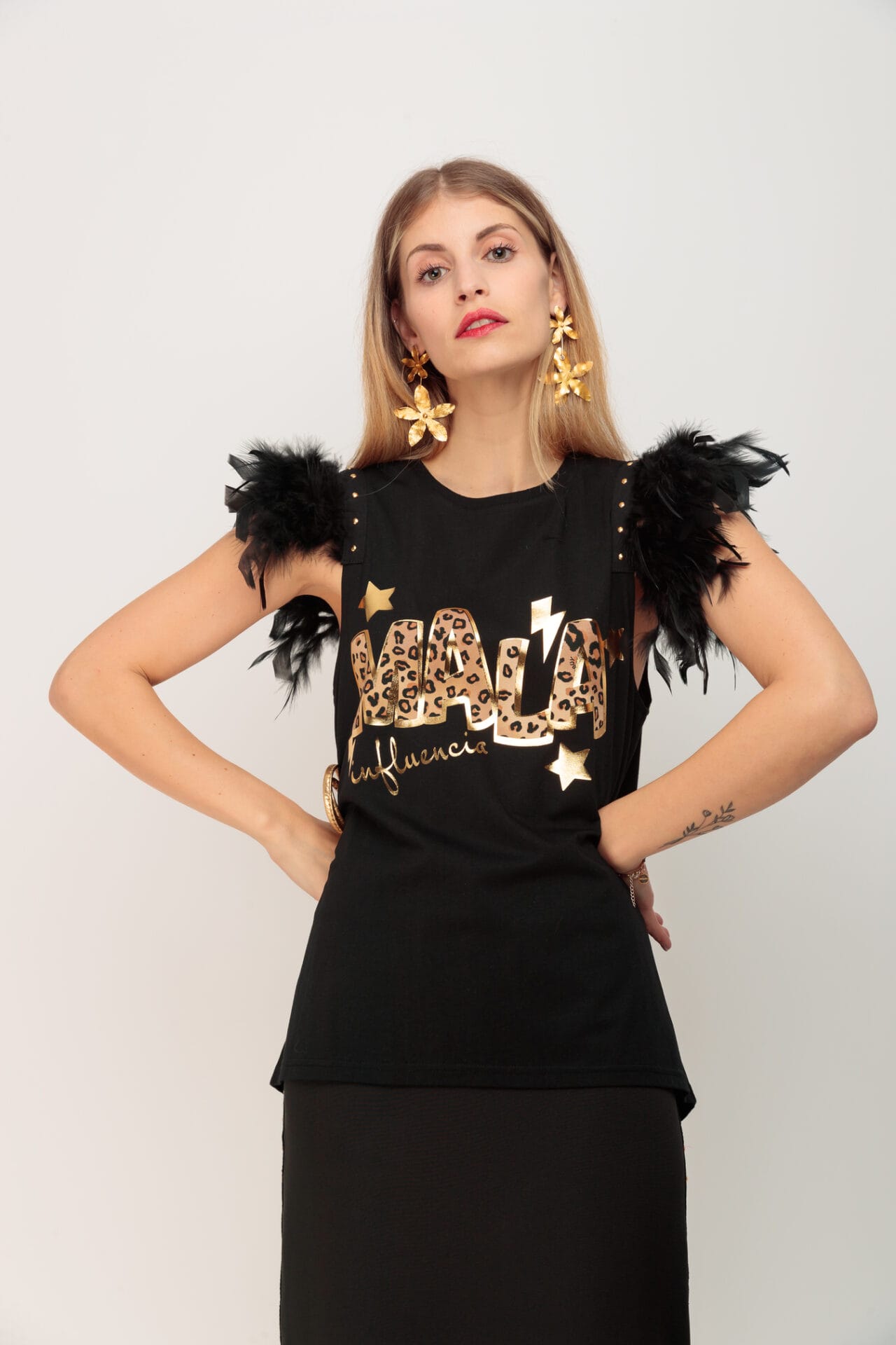 CAMISETA PLUMASTACHAS MALA I LEOPARD