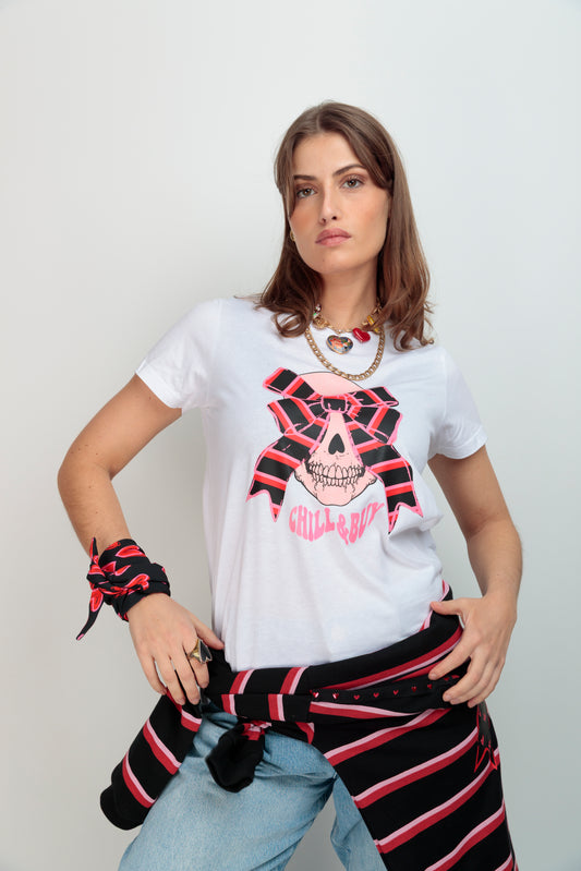 Camiseta Skull Lazo Rayas
