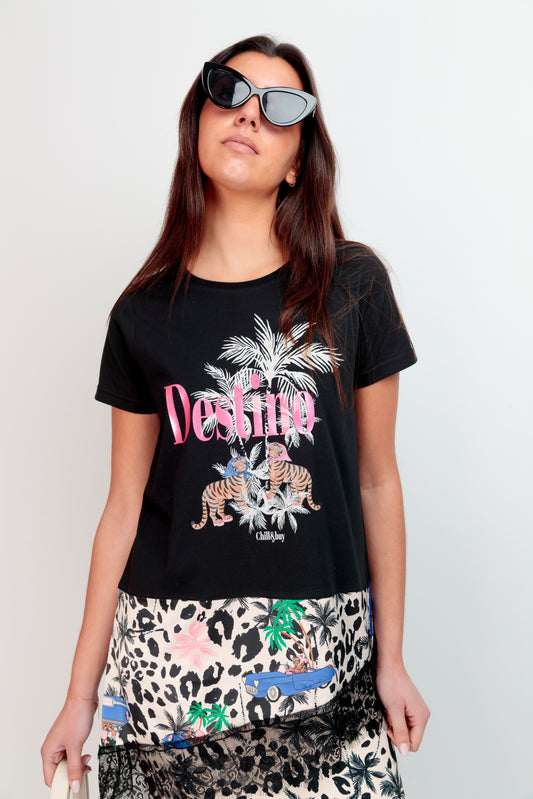 T-shirt combiné Palm Tiger