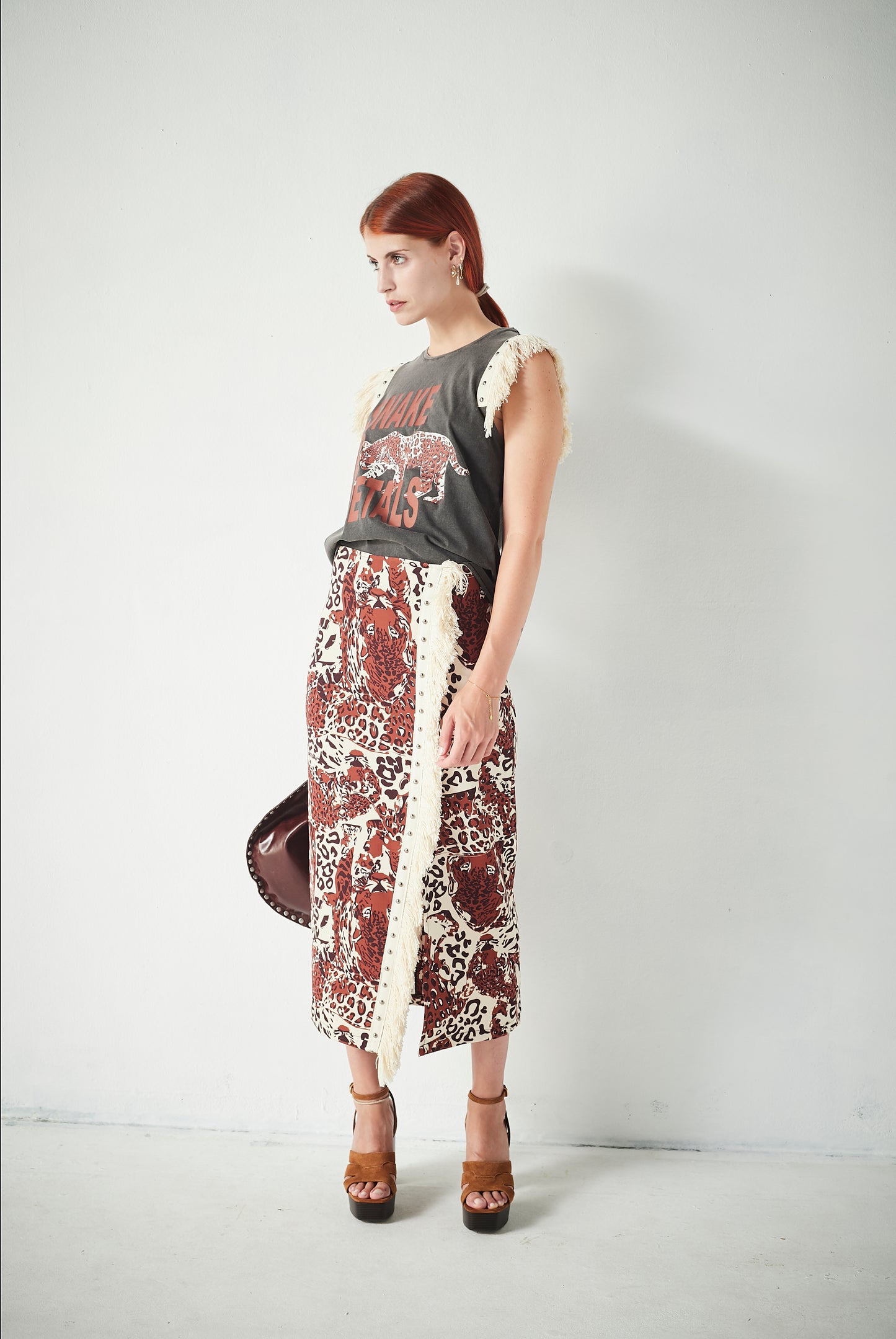 Falda Flecos Tiger Brown