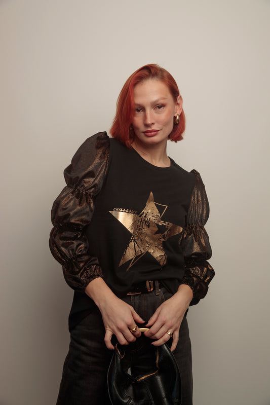 Camiseta Frunces Negro Rayo Tiger