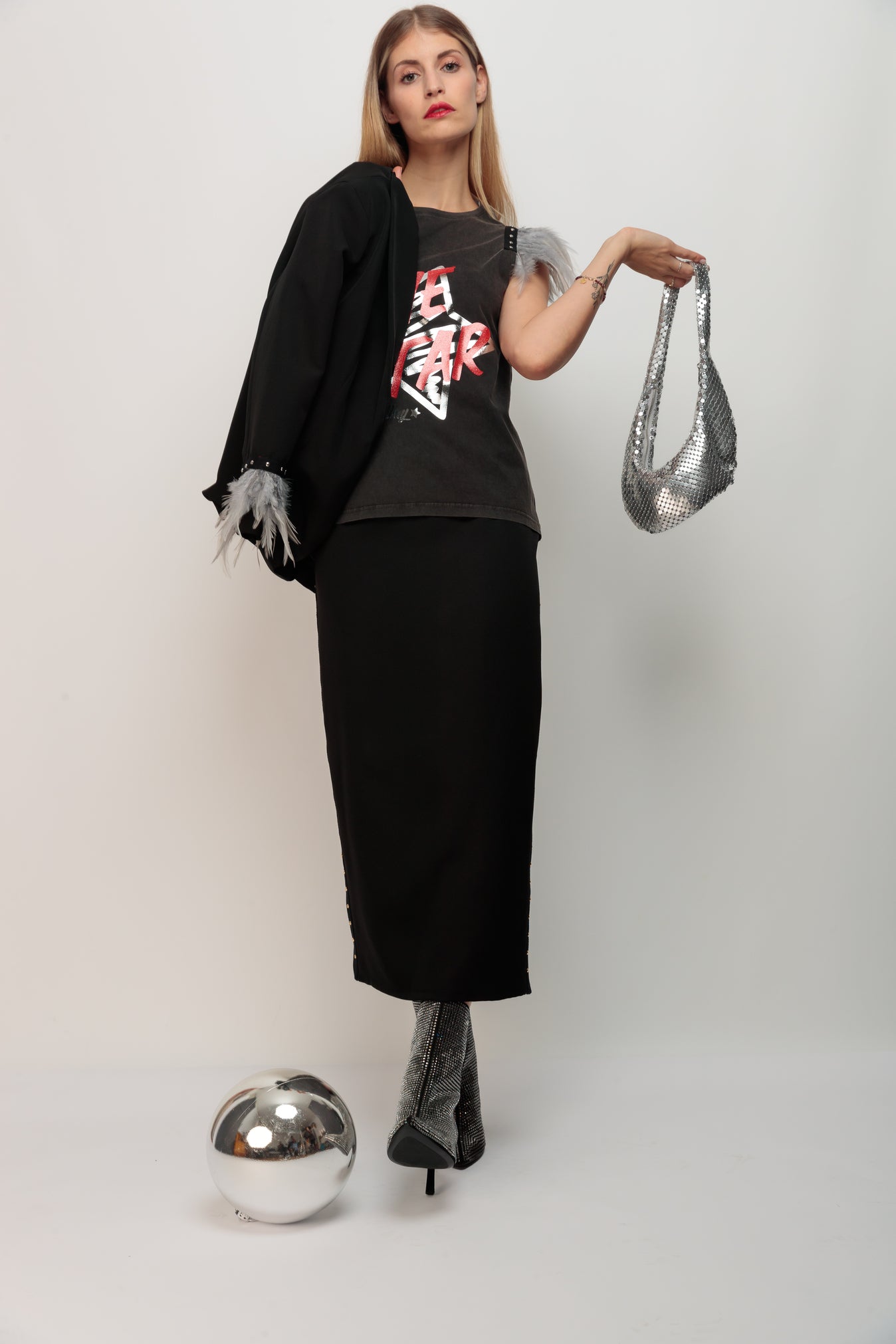 Blazer Smoking Plumas Gris