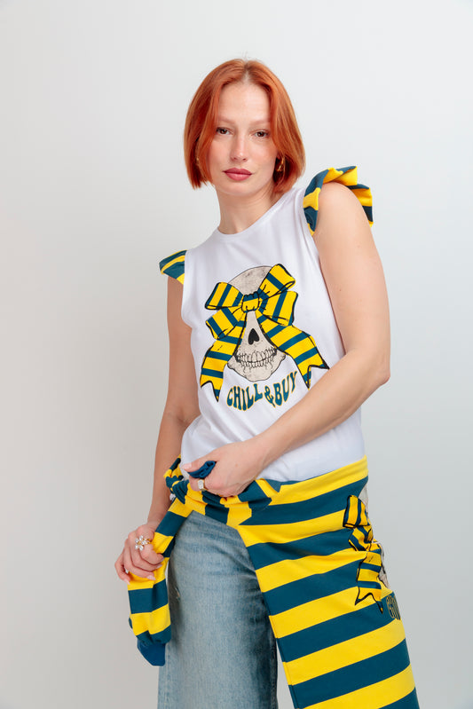 Camiseta Volante Skull Rayas