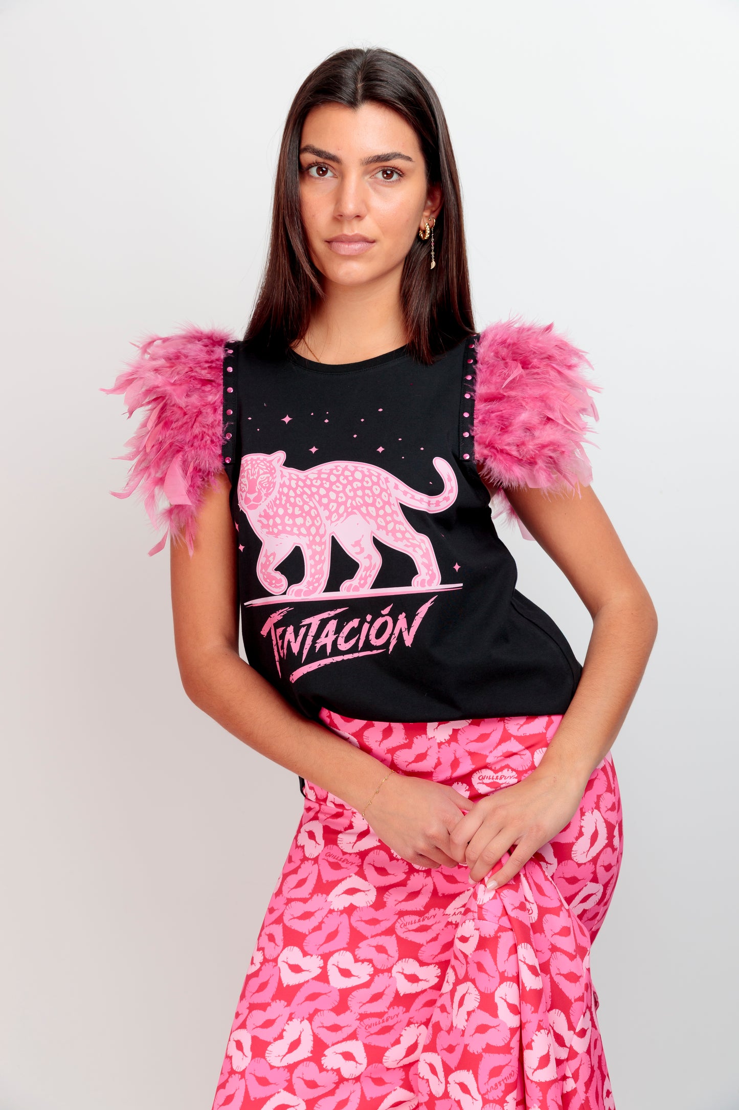 T-shirt Plumes Tiger Lips