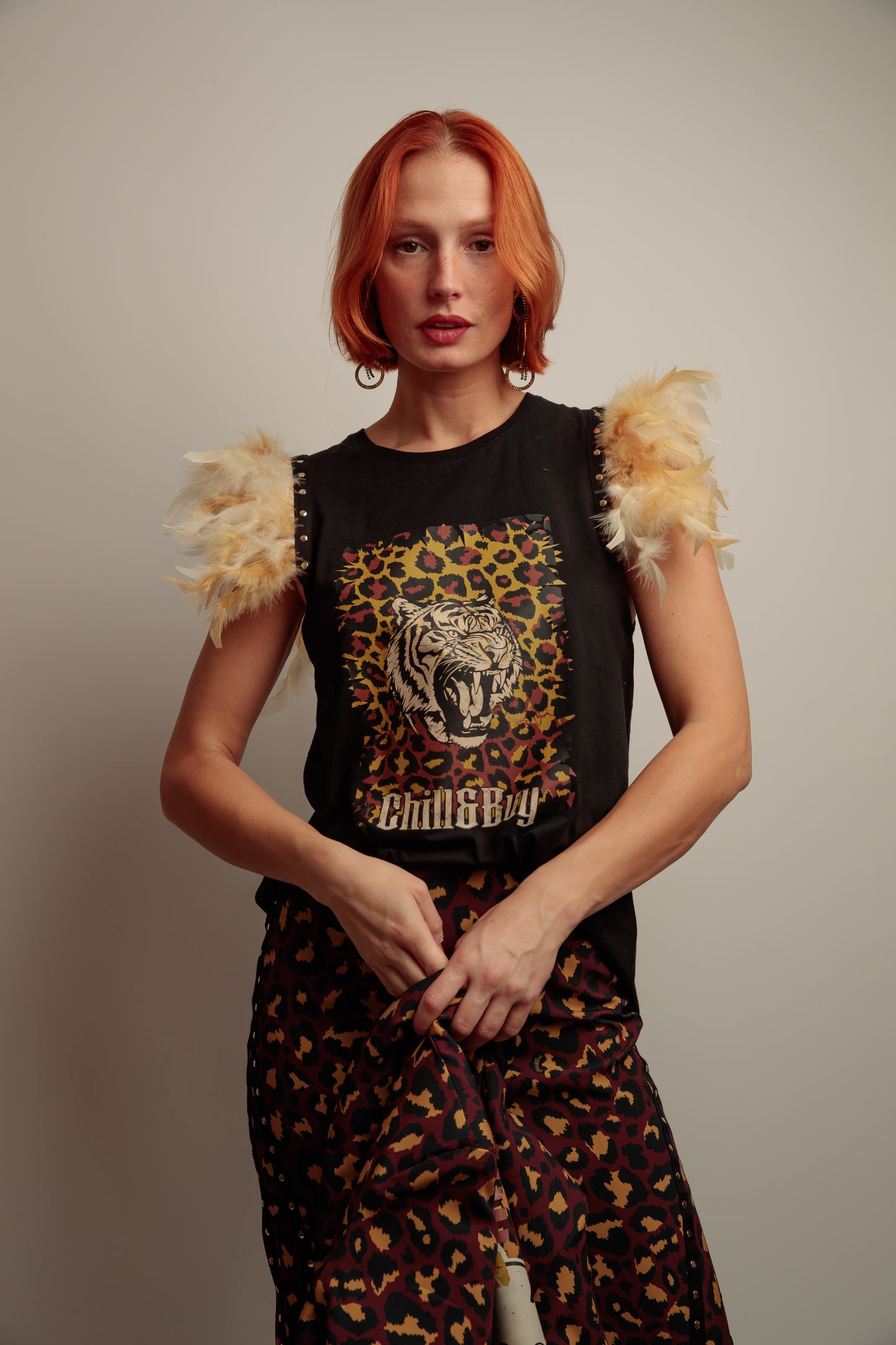 Camiseta Plumas Tigre Print