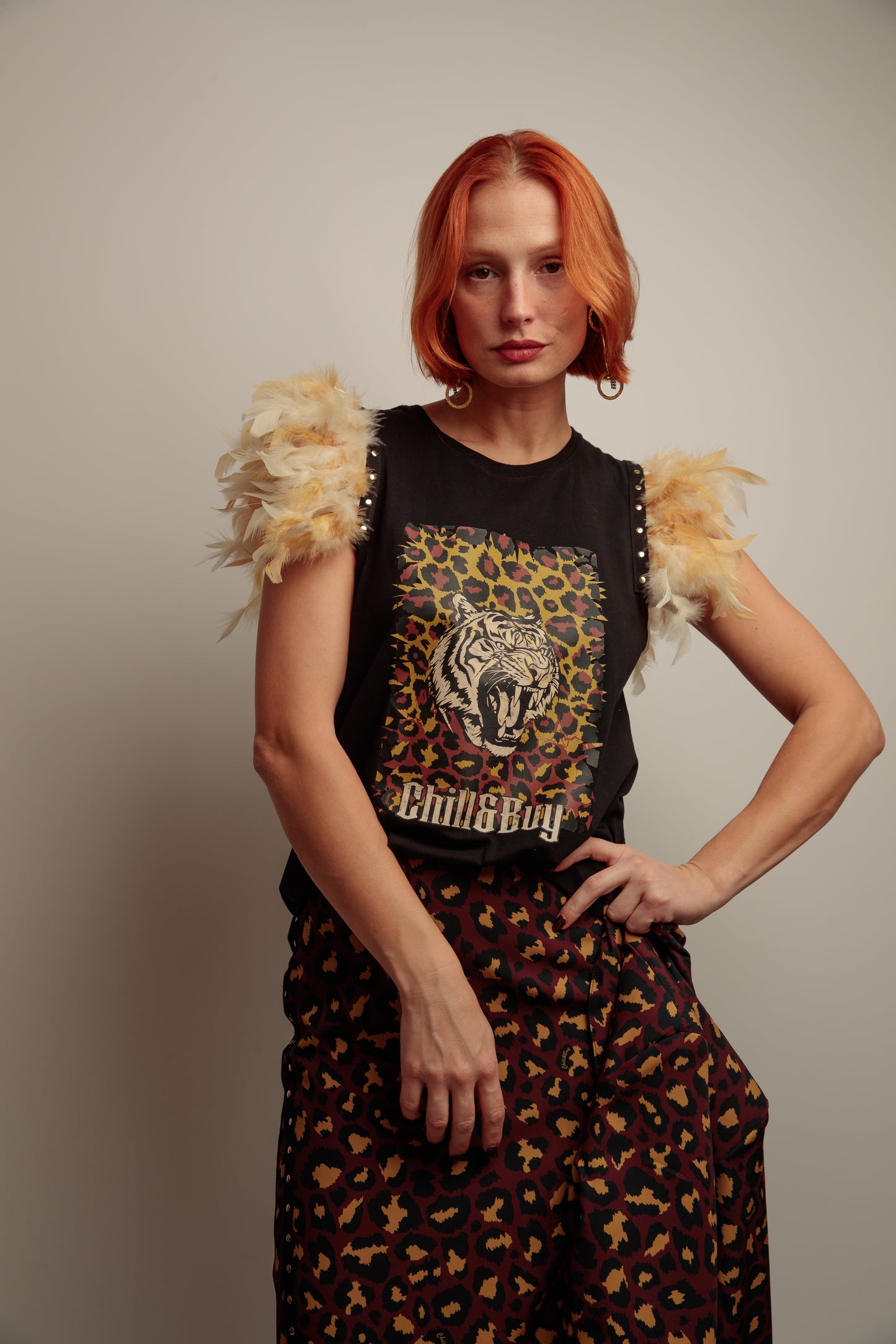 Camiseta Plumas Tigre Print