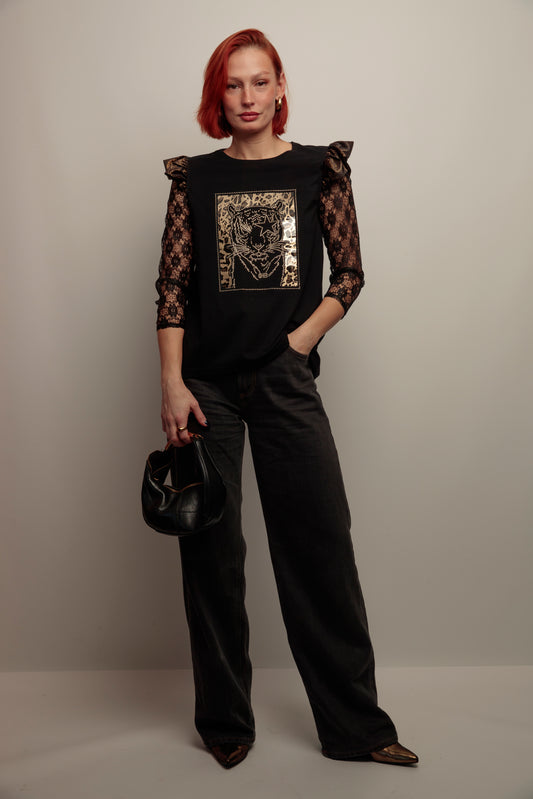 Camiseta Rita Tiger Strass