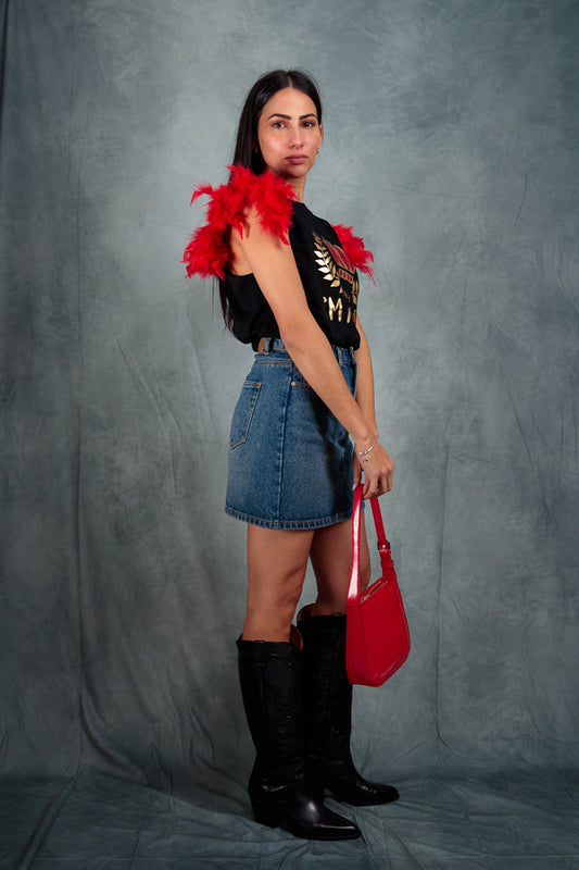Queen Studded Feather T-shirt