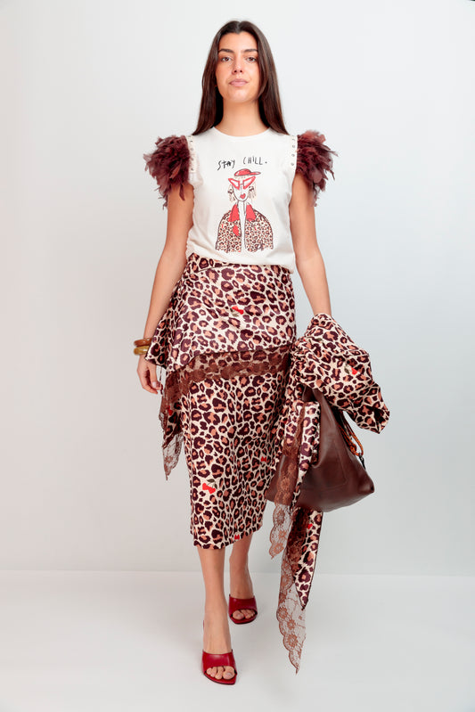 Camiseta Plumas+Tachas Cherry Chill