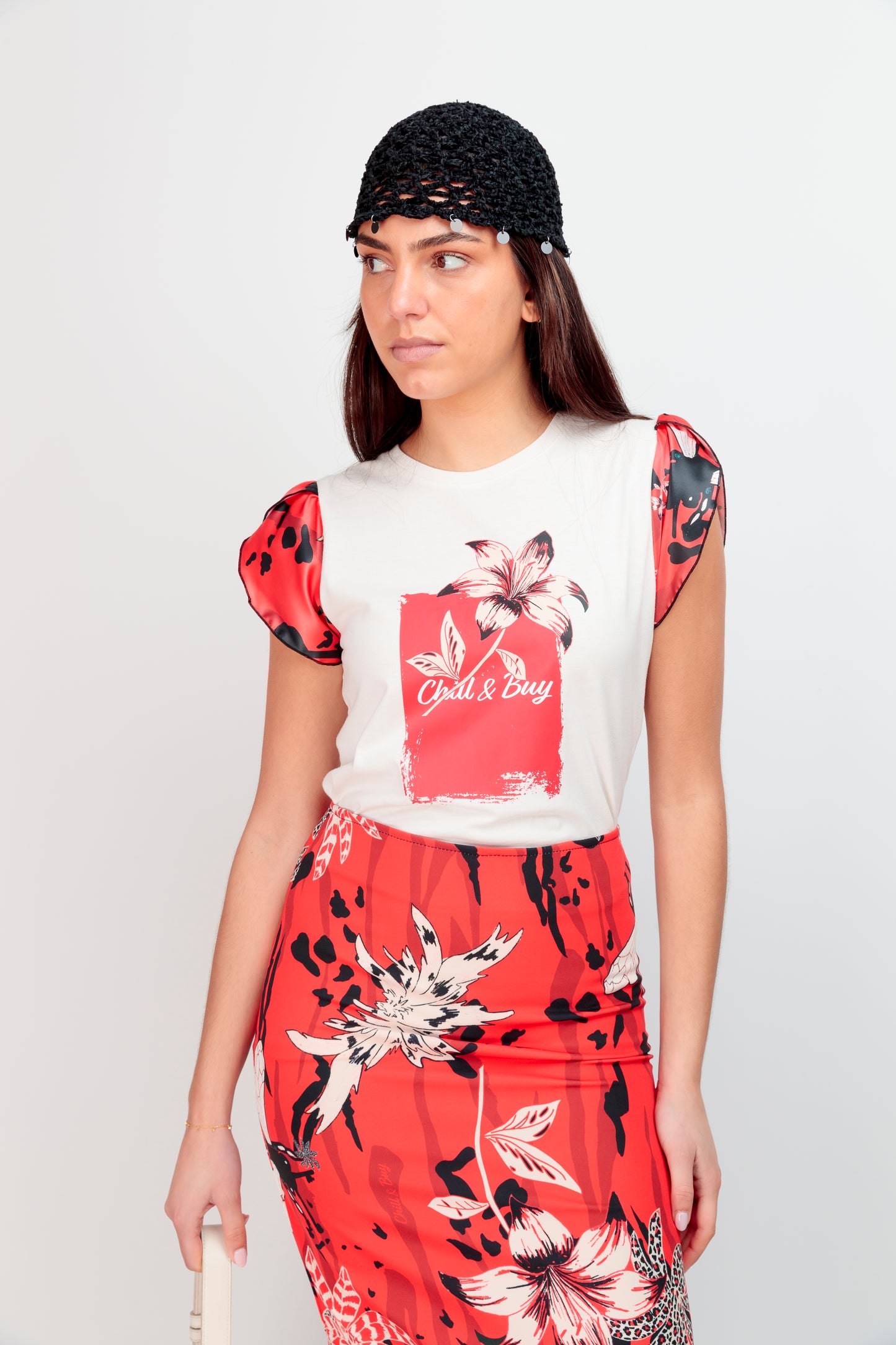 T-shirt Trèfle Écusson Fleur