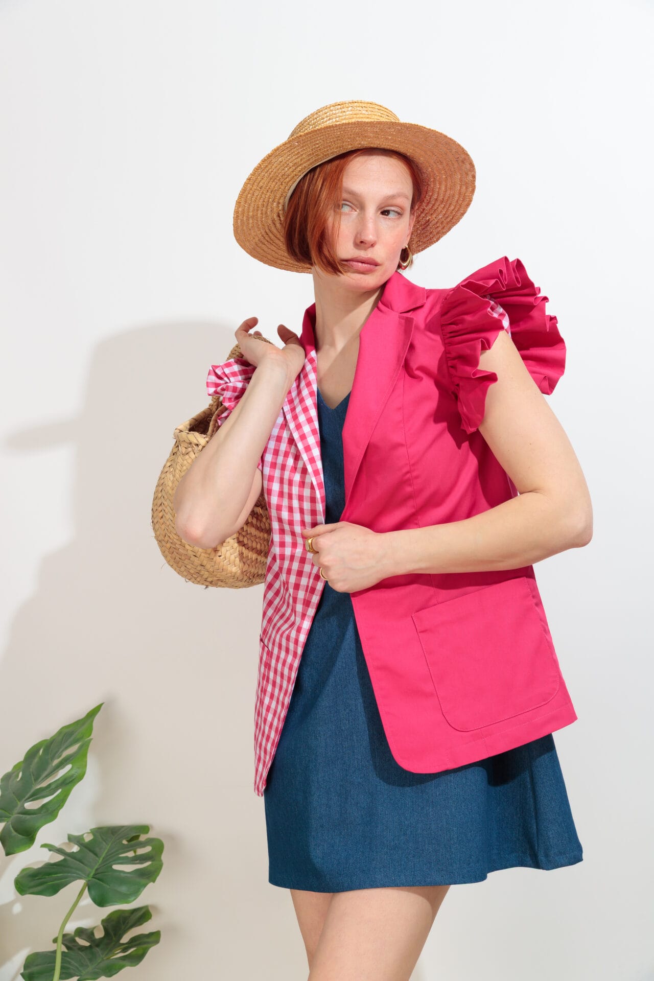 Gilet combiné fuchsia