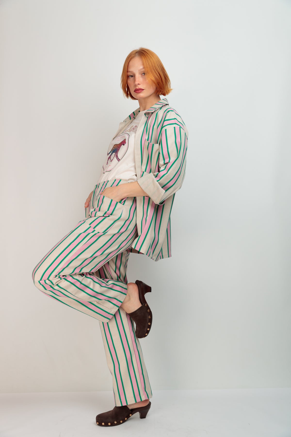 Chaqueta Rayas Rosa