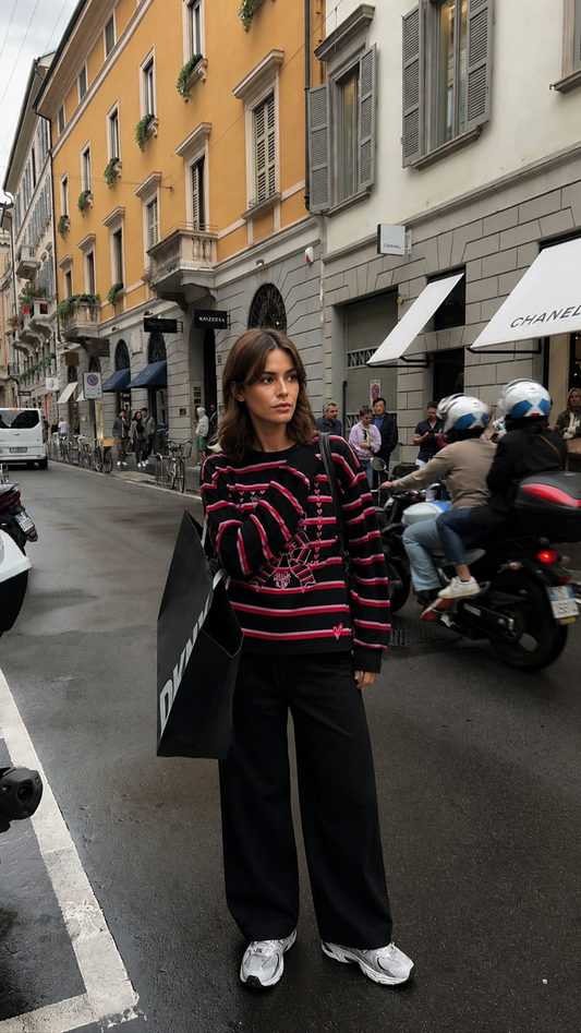 Tiger Stripe Hoodie with Bow
