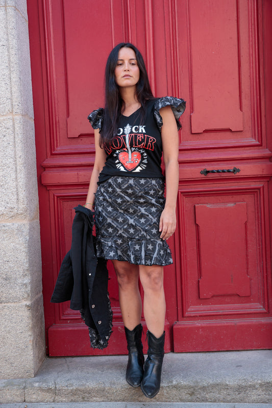 Falda Denim Star Negro