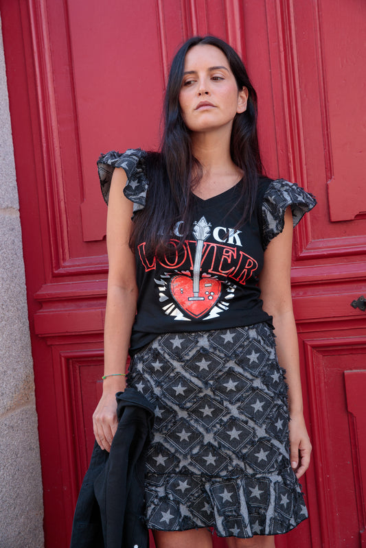 Falda Denim Star Negro