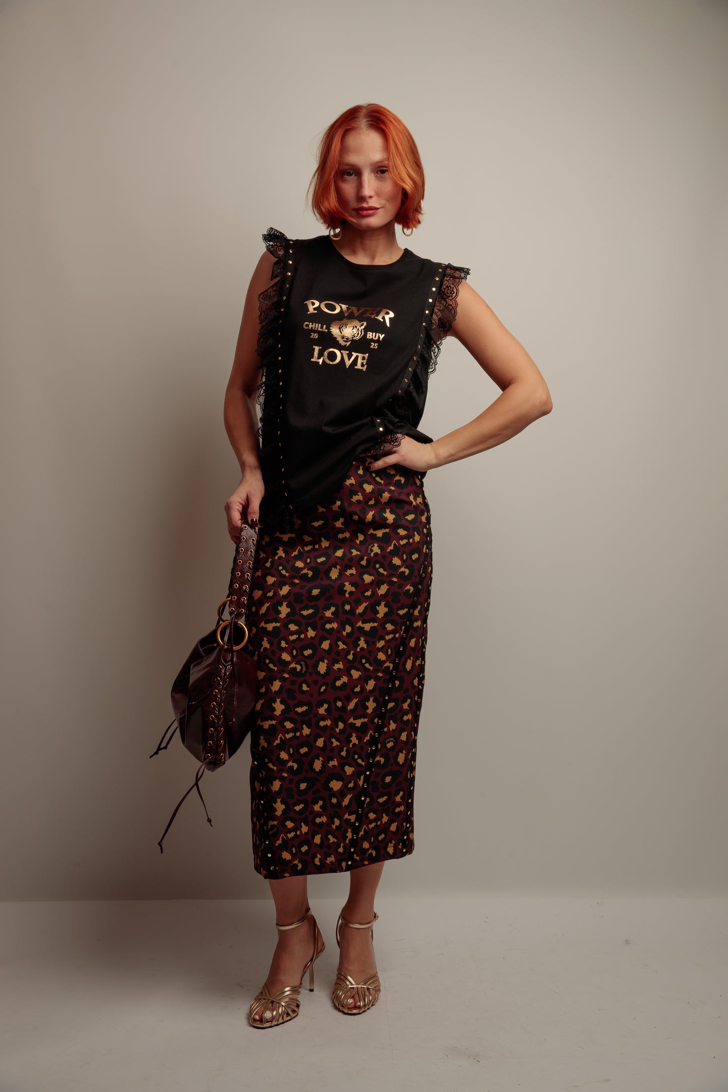 Falda Tachas Print Star