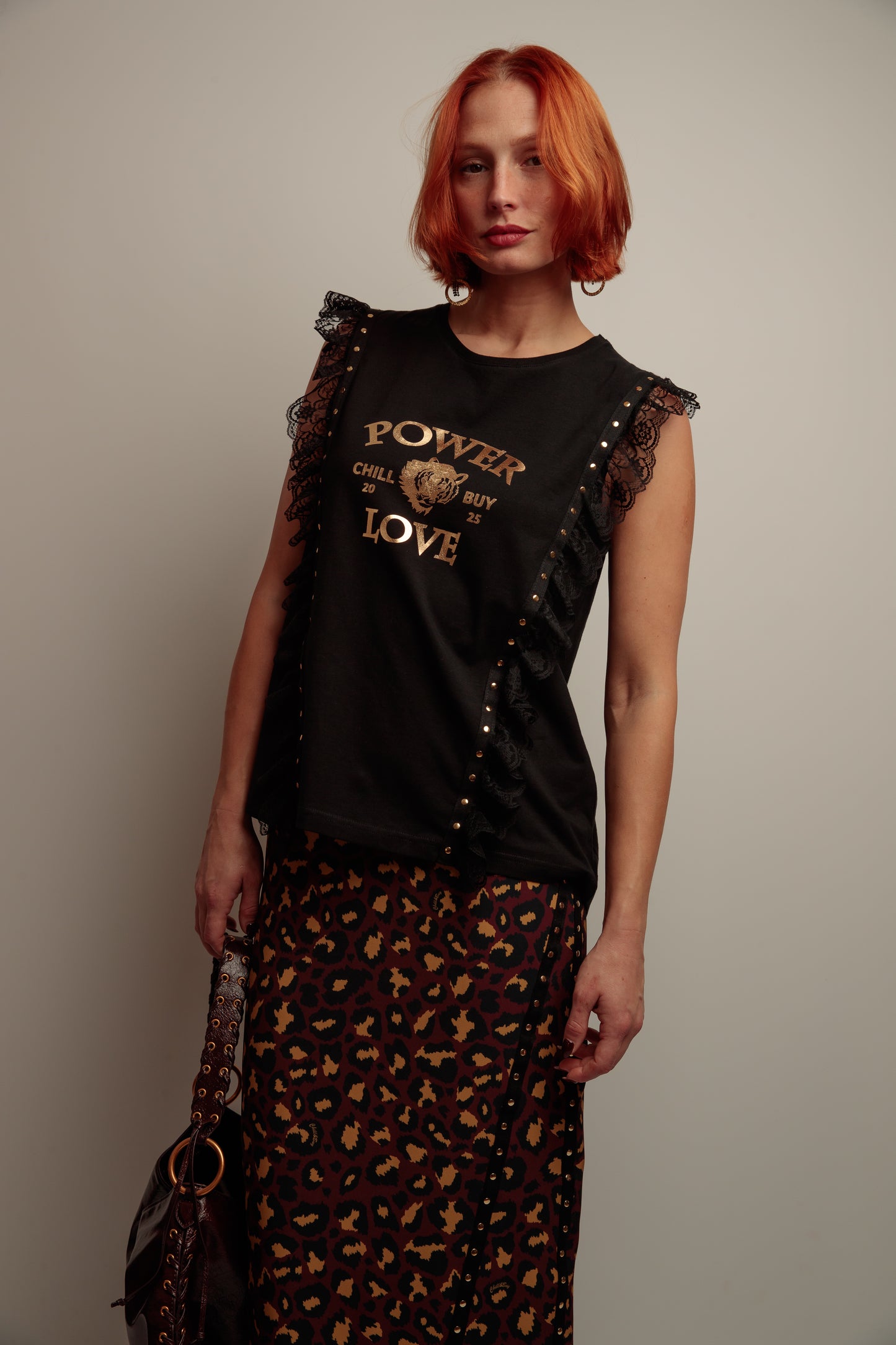 Falda Tachas Print Star