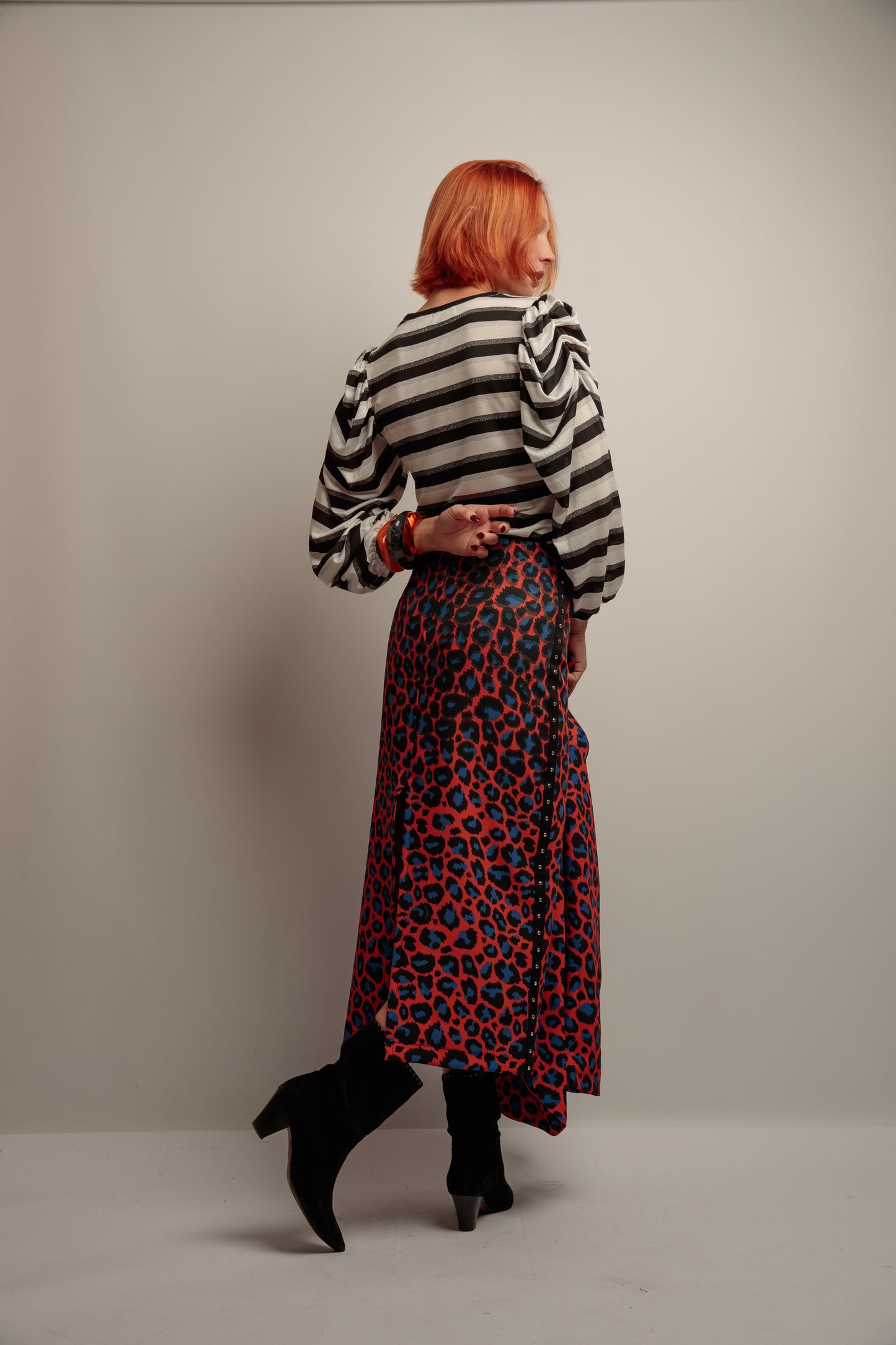 Falda Tachas Caye Azul