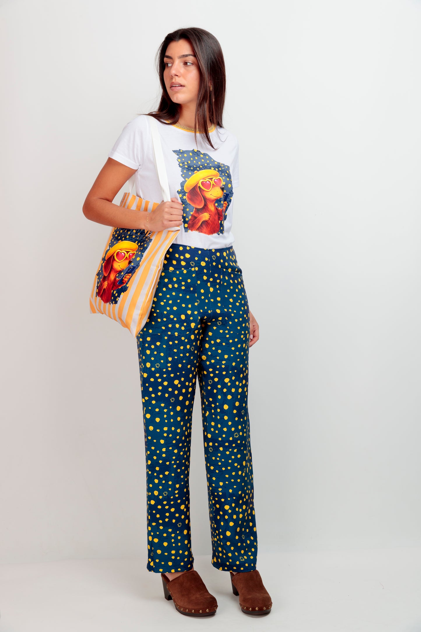 Pantalon poches à pois