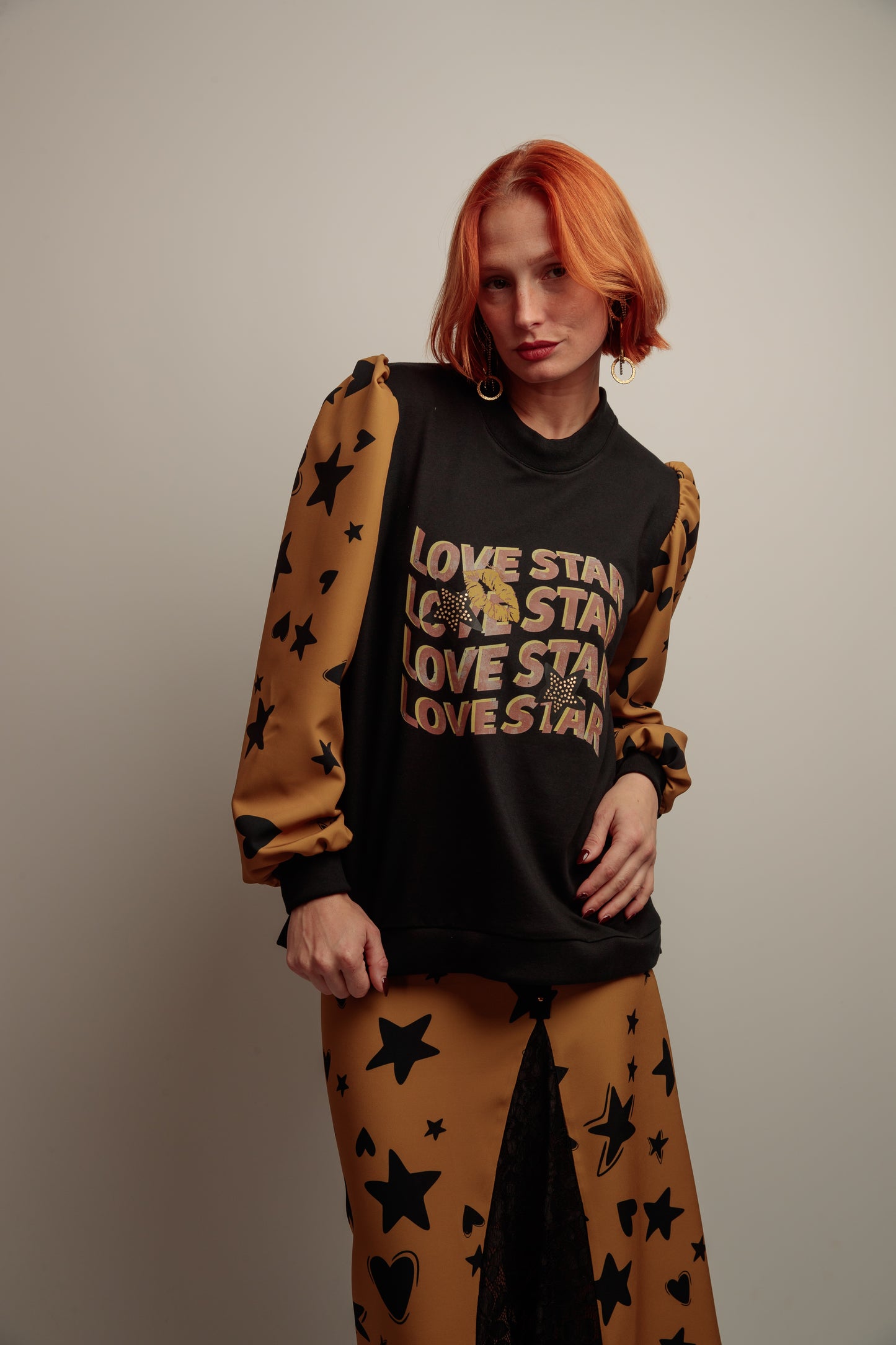 Sudadera Combinada Love Star