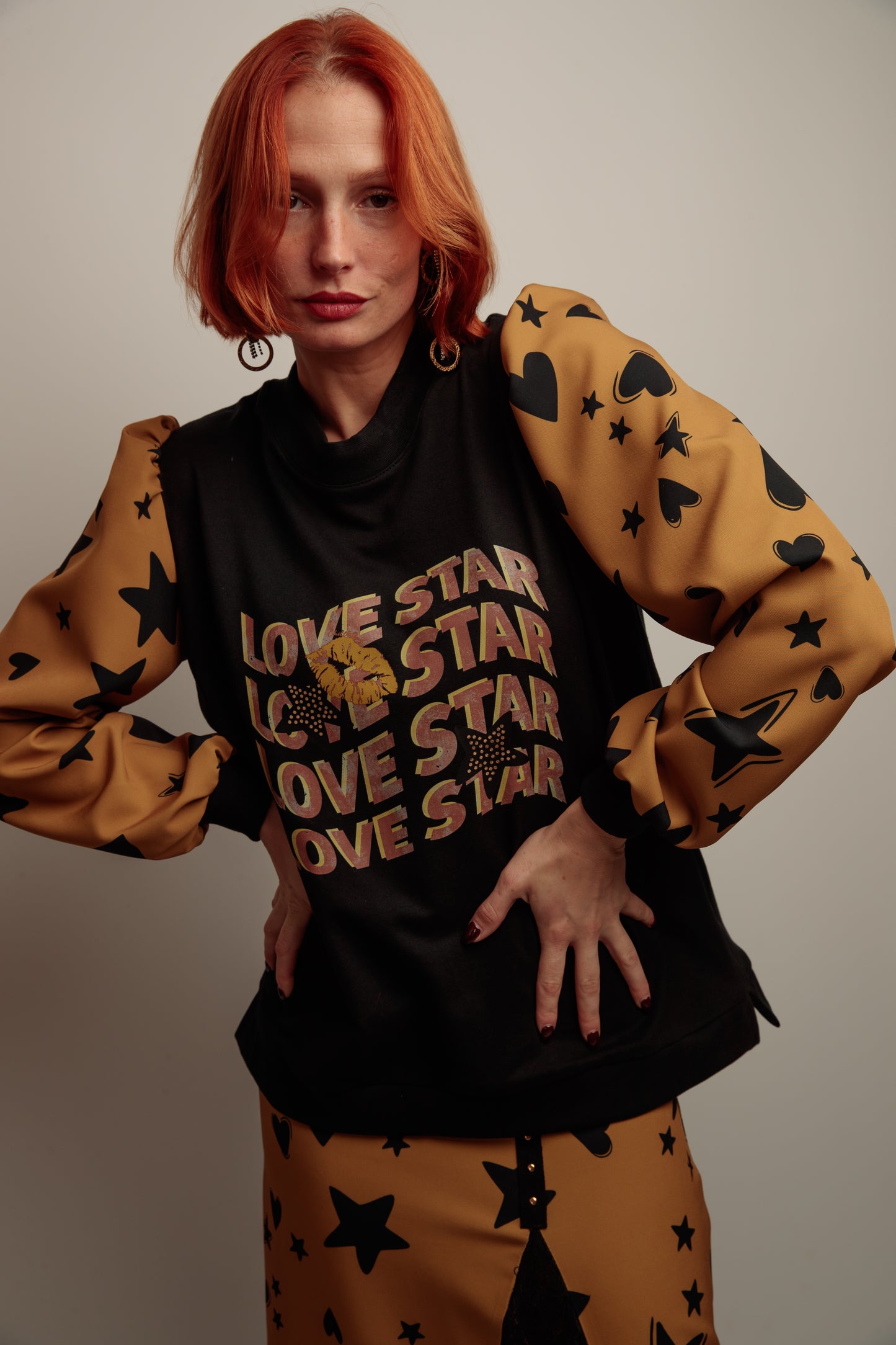 Sudadera Combinada Love Star