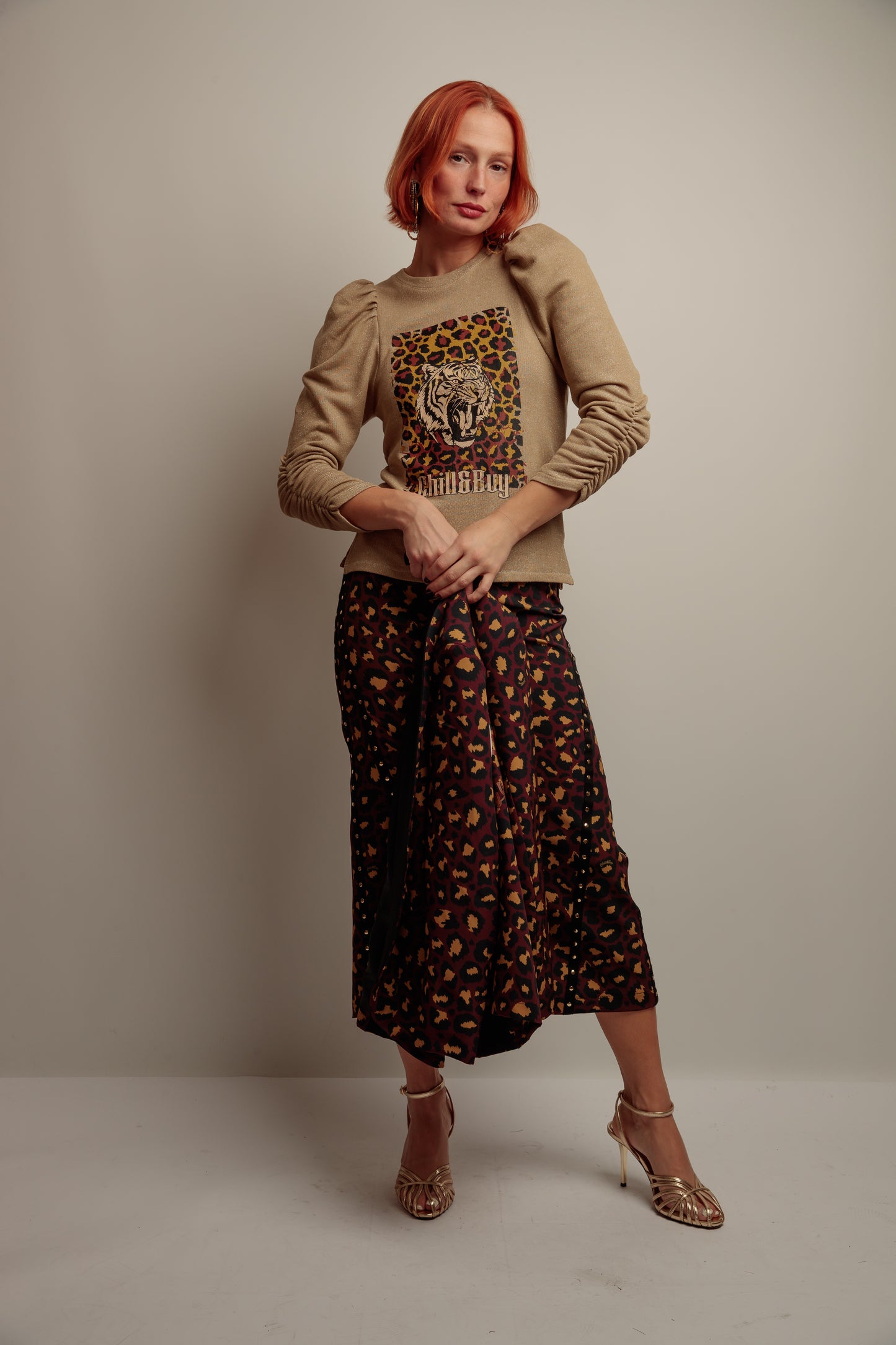 Sudadera Lurex Tigre Print