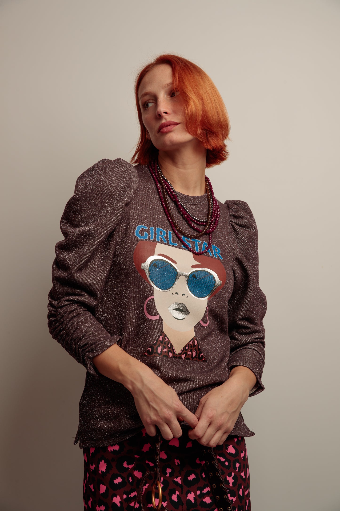 Sudadera Lurex Girl Star