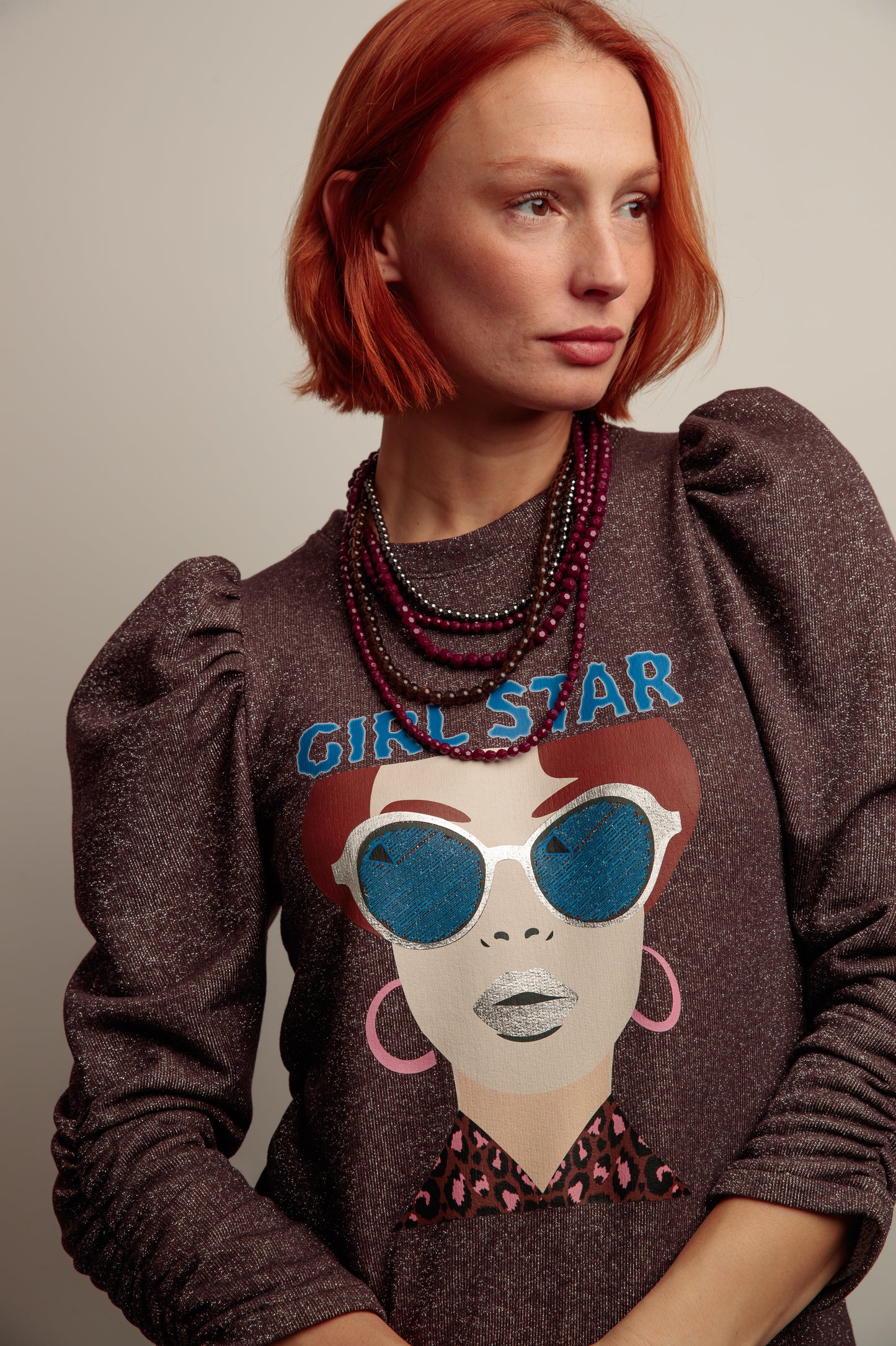 Sudadera Lurex Girl Star