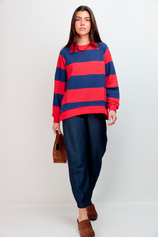 Sudadera Rayas Marino