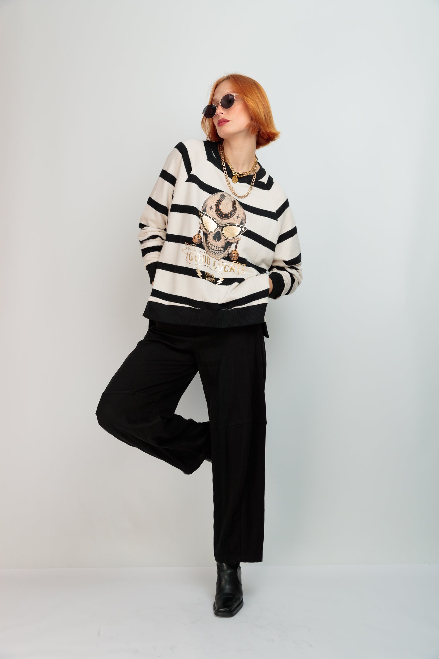 Good Luck Striped Sweatshirt