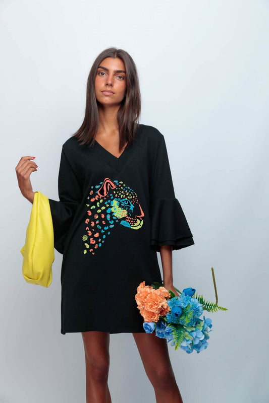 VESTIDO MAYA ESTAMPADO PRINT SKULL SKULL TIGER