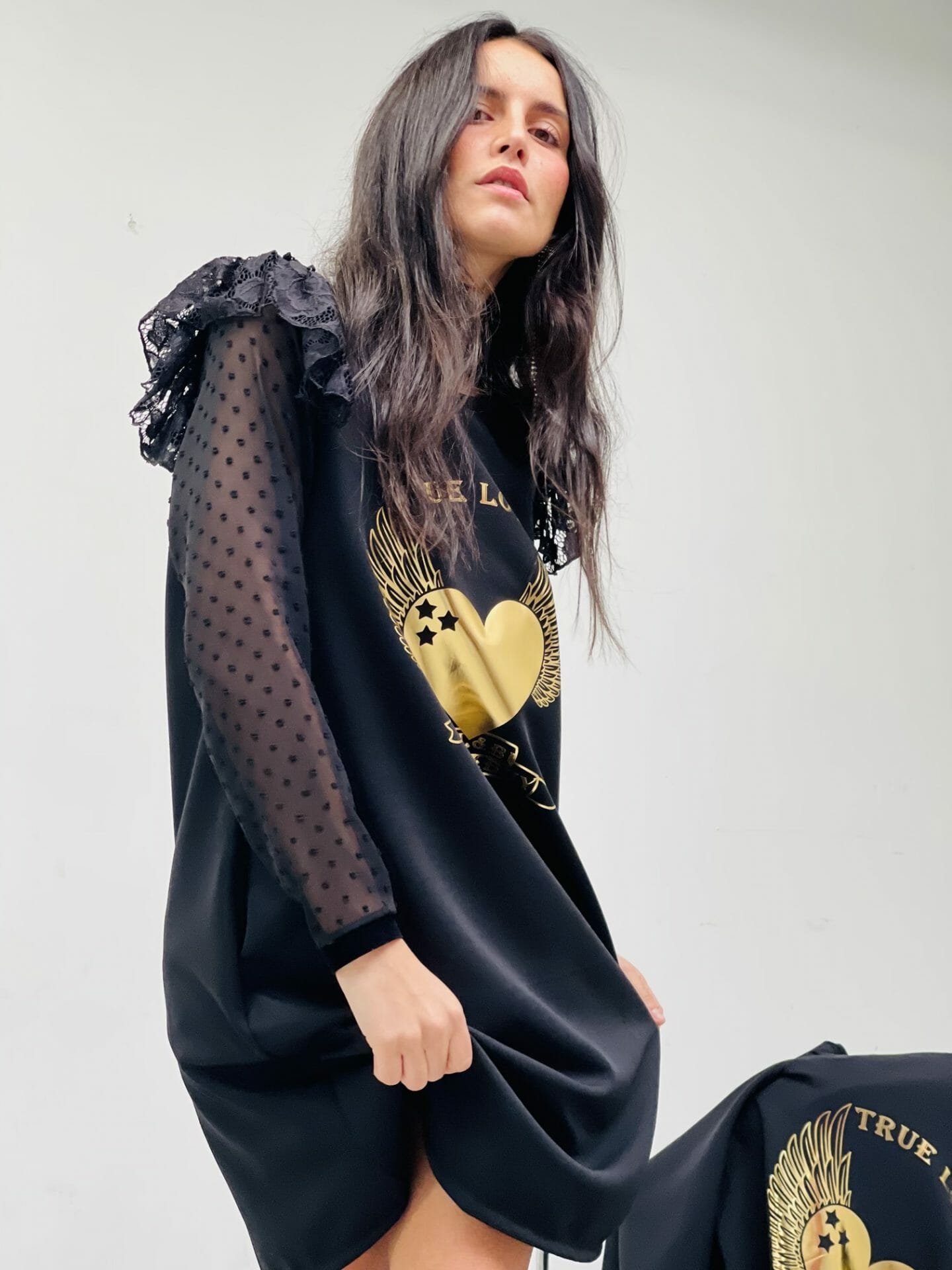 VESTIDO PLUMETI CORAZON ALAS