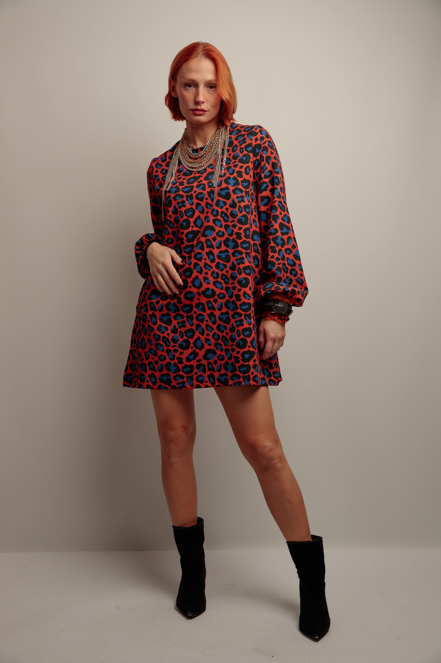 Vestido Amelia Print Caye Azul