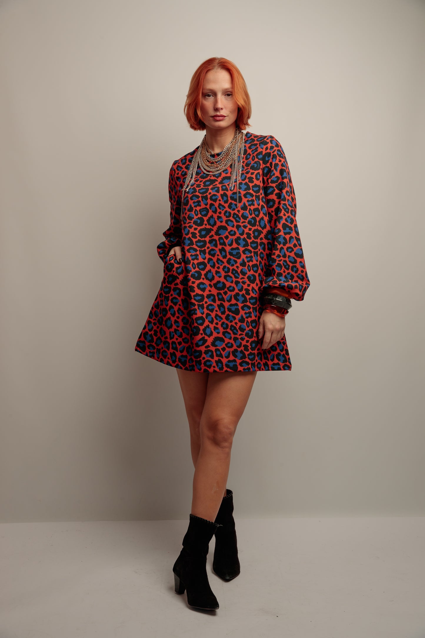 Vestido Amelia Print Caye Azul